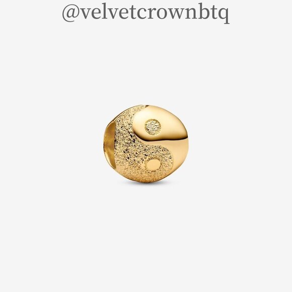 Pandora Textured Yin and Yang Mini Charm - Picture 1 of 4